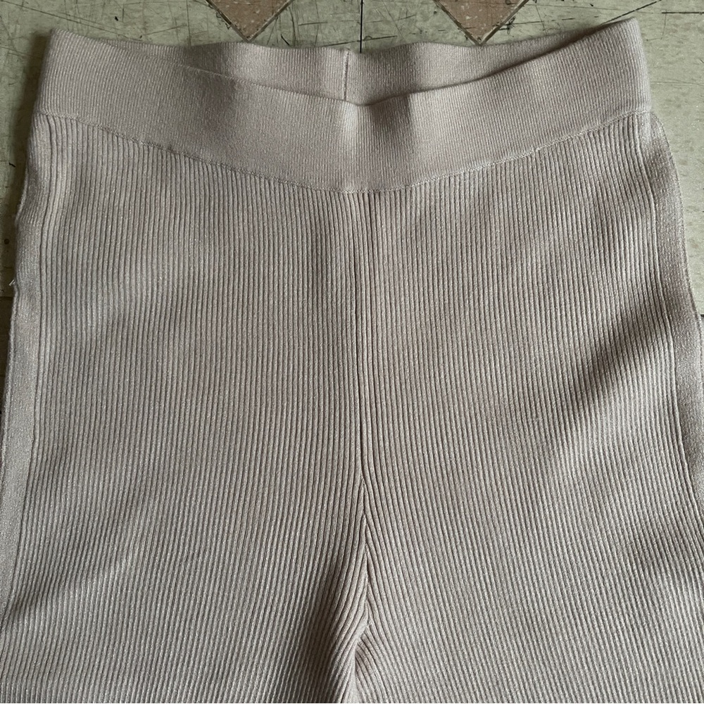 Mango Cream Ribbed Knit Pants - Picture 3 of 6